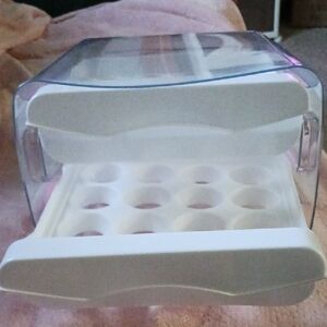 Clear and White Egg Storage Container